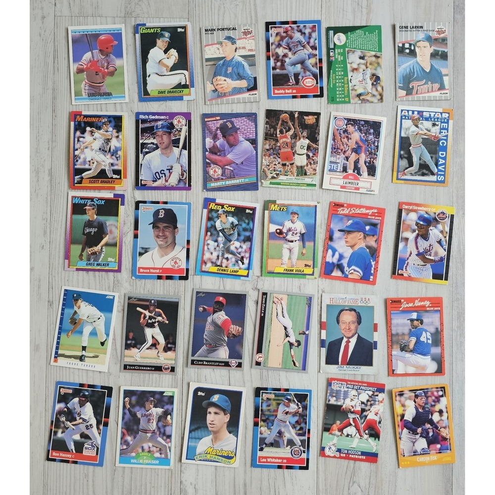 Vtg 25 Card Lot‎ Raines Carter Fisk Strawberry Baseball Basketball Football